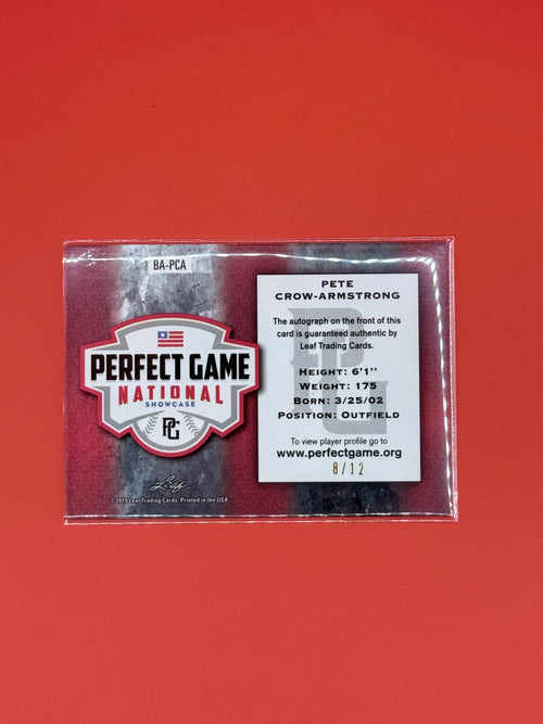 2019 Leaf Perfect Game Pete Crow-Armstrong Auto /12