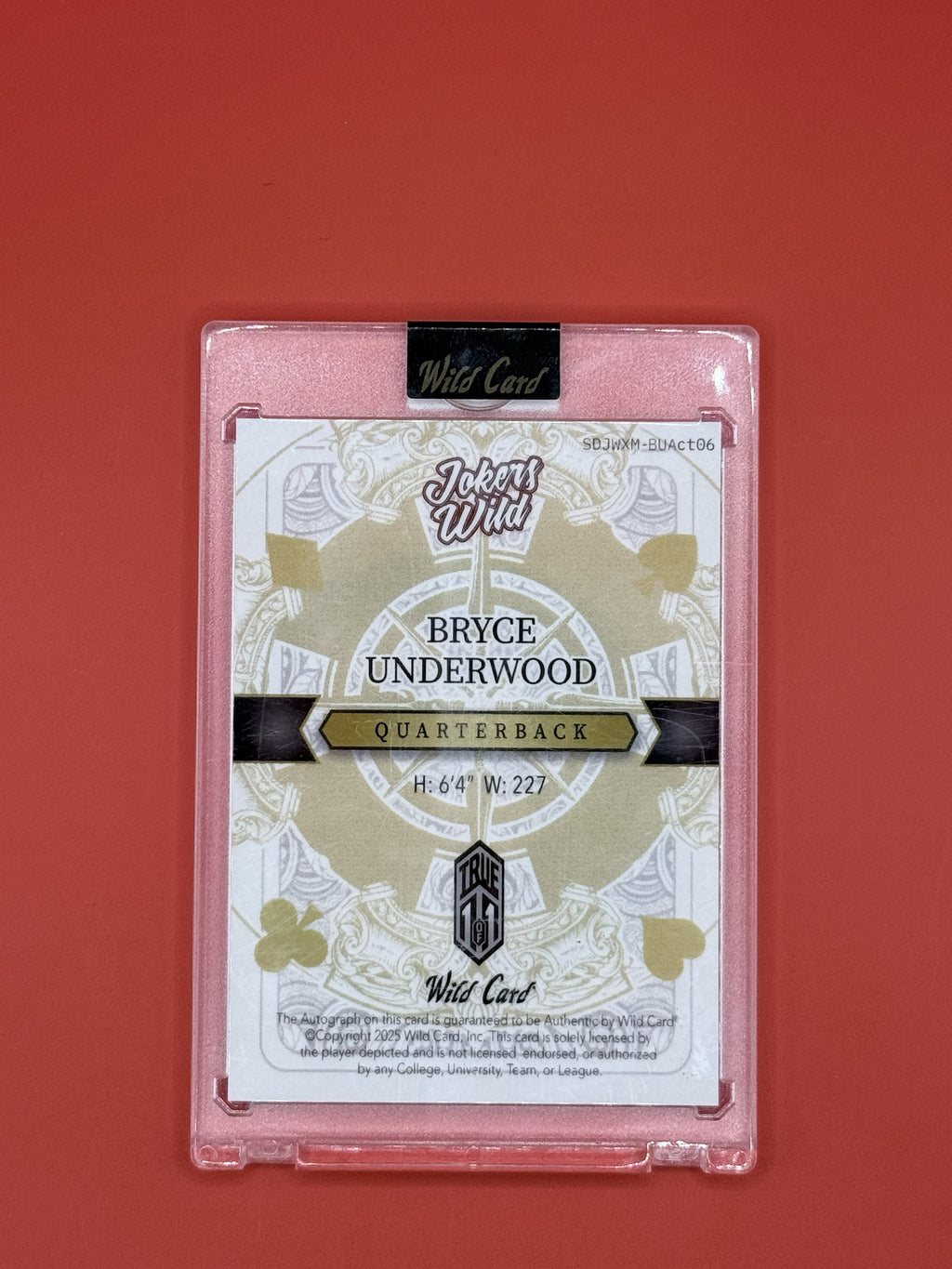 Wild Card Jokers Wild Bryce Underwood Auto 1/1