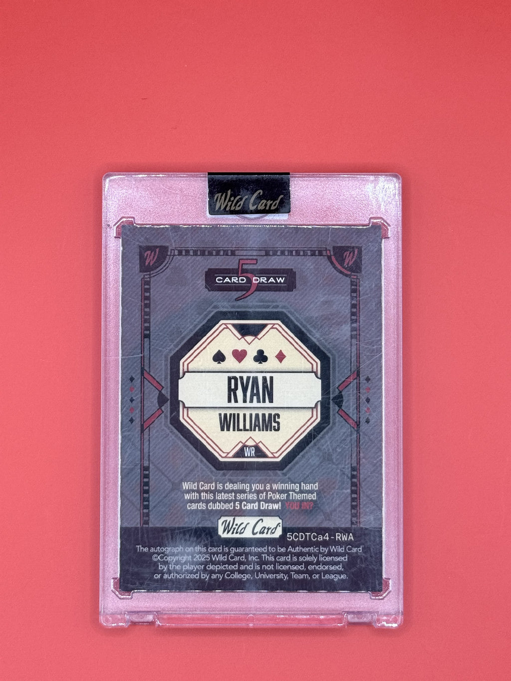 2025 Wild Card 5 Draw Ryan Williams Auto 1/1