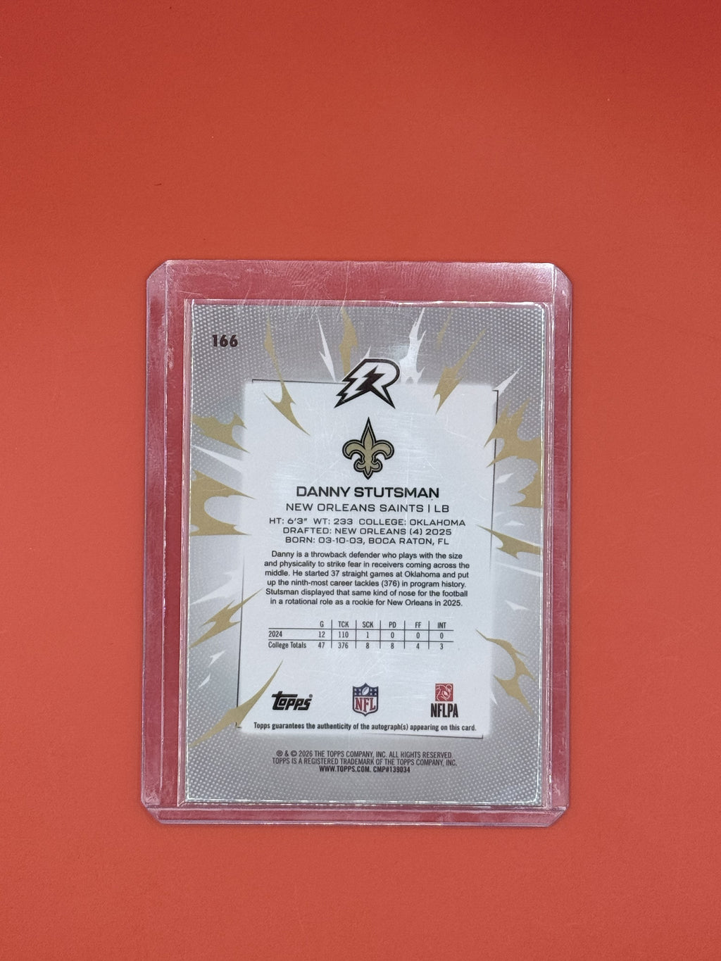 2026 Topps Resurgence Danny Stutsman Gold Auto /50