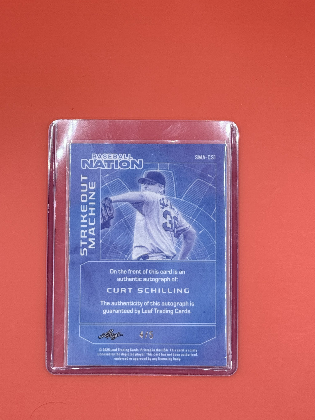 2025 Leaf Baseball Nation Curt Schilling Auto /5