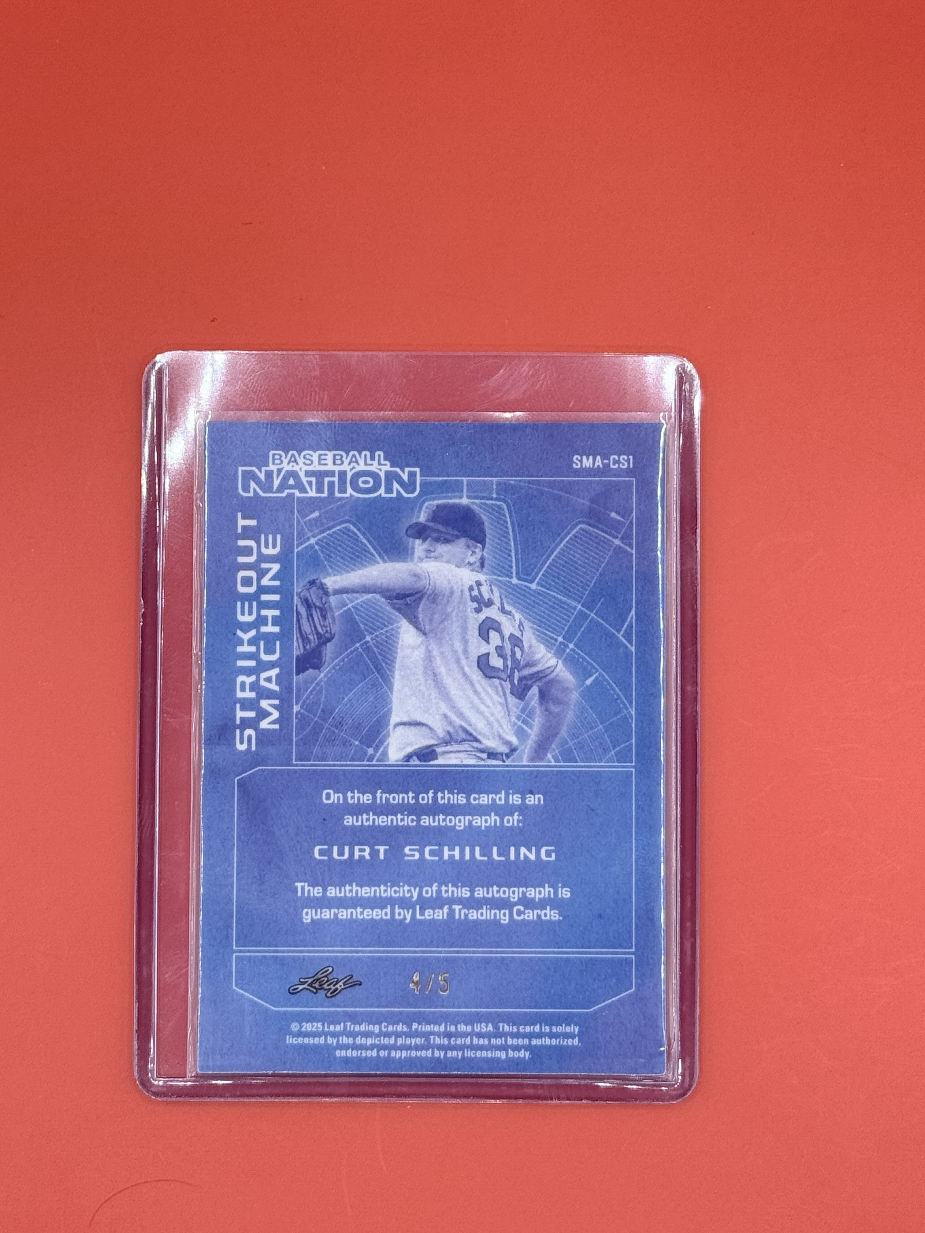 2025 Leaf Baseball Nation Curt Schilling Auto /5