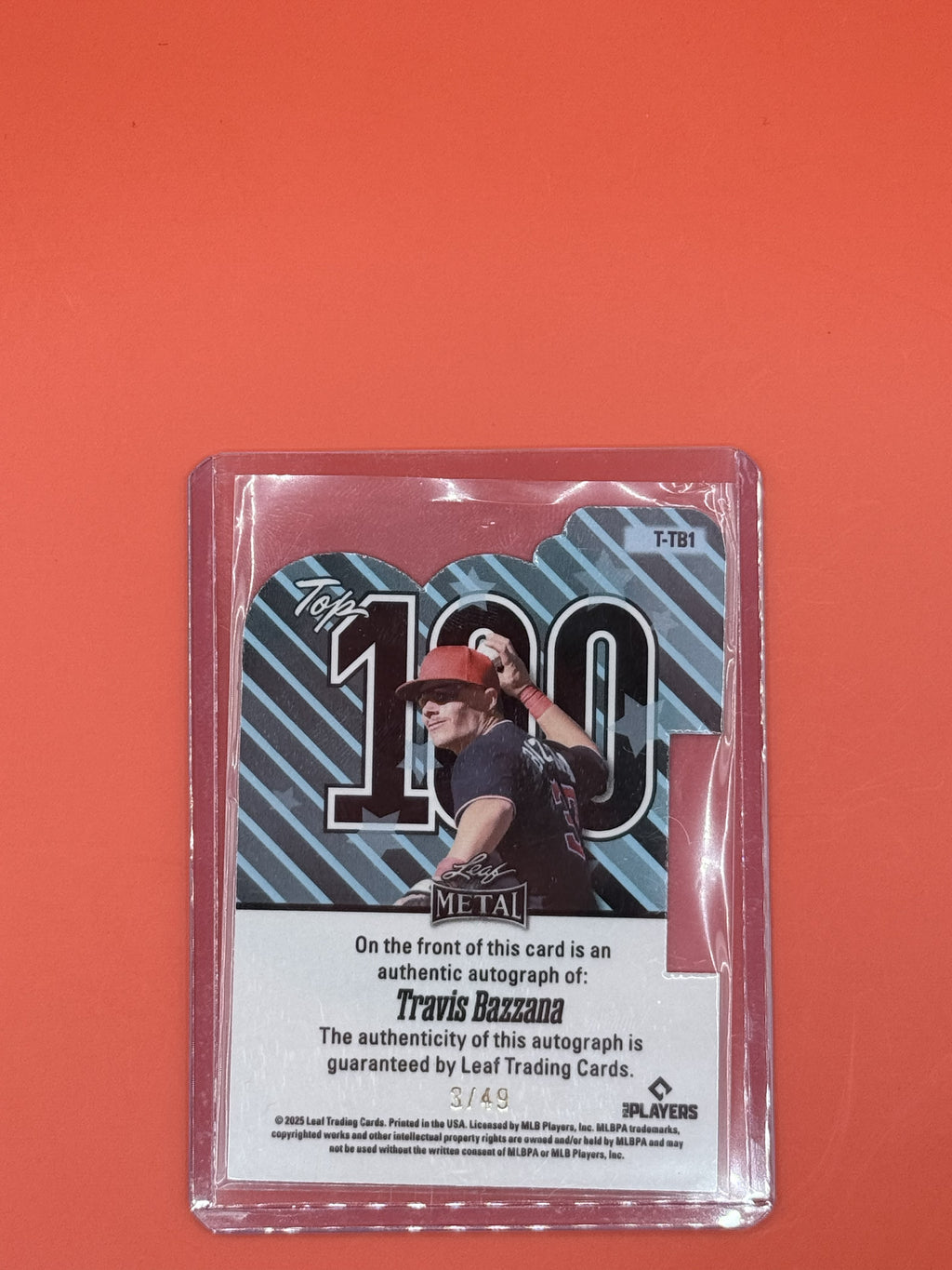 2025 Leaf Metal Travis Bazzana Top 100 Auto /49