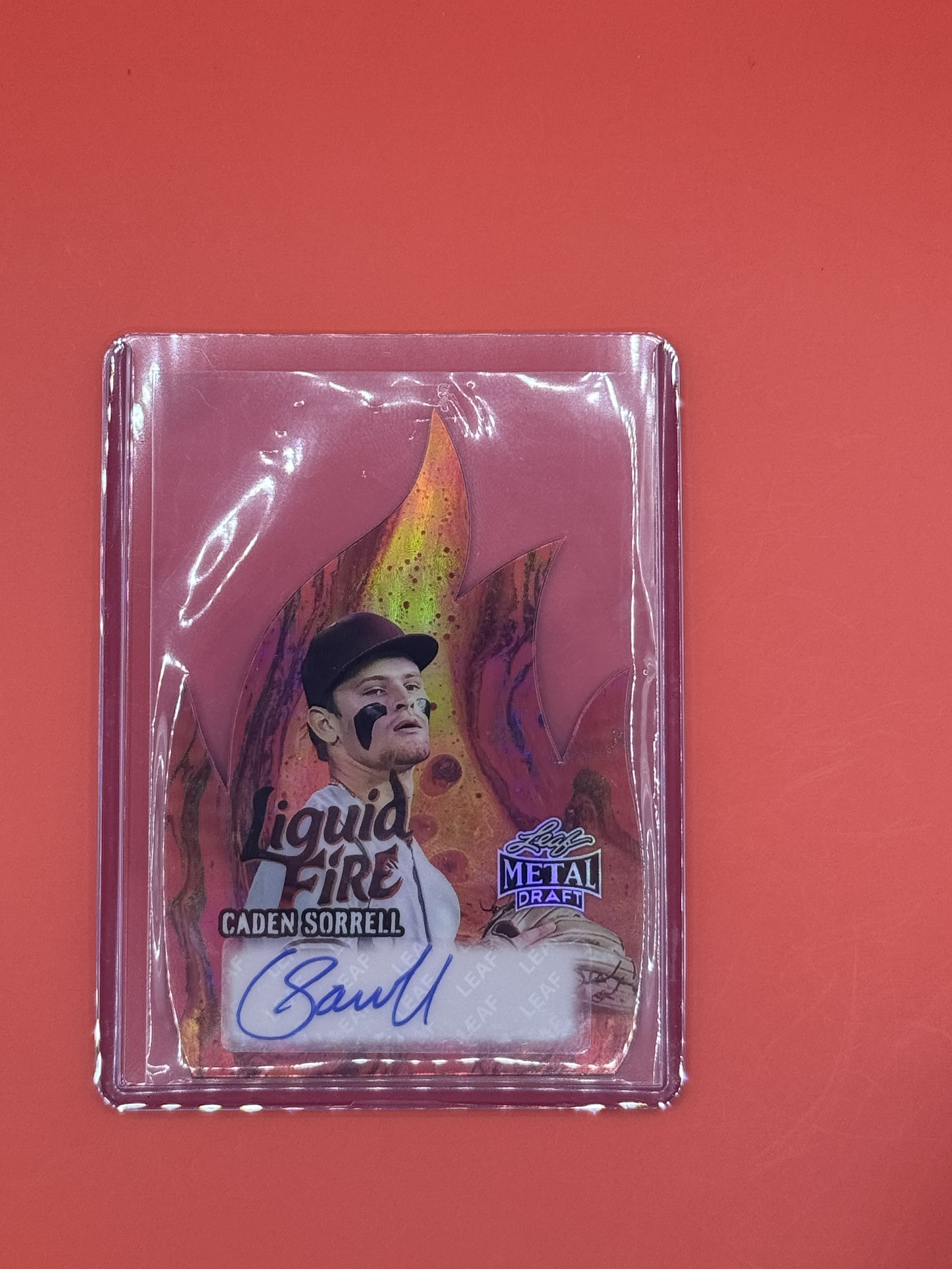 2026 Leaf Metal Draft Caden Sorrell Fire Die Cut Auto /5