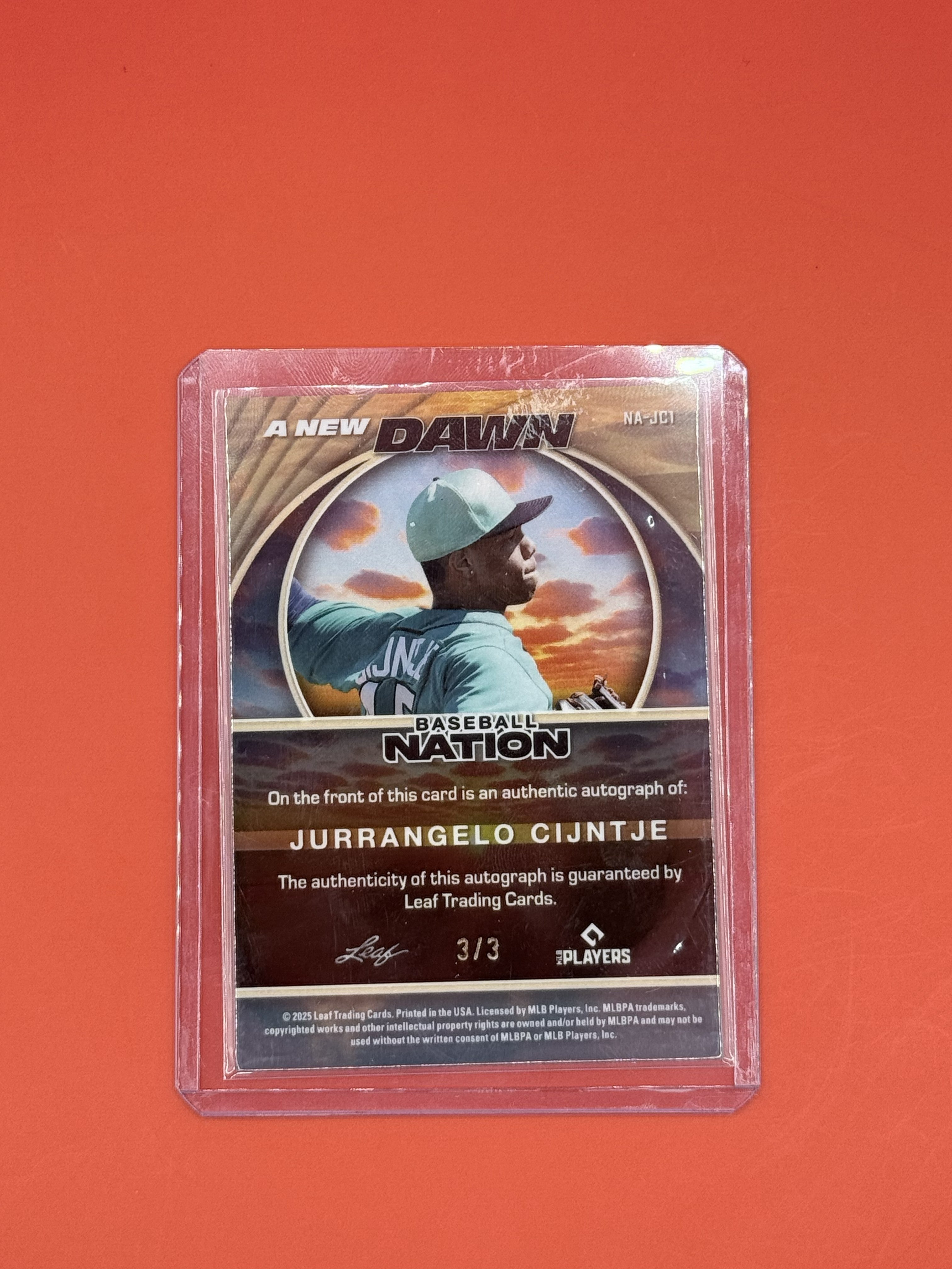 2025 Leaf Baseball Nation Jurrangelo Cijntje Auto /3
